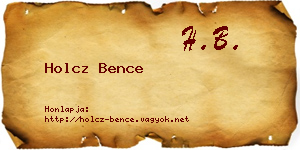 Holcz Bence névjegykártya